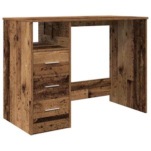 vidaXL skrivebord 102x50x76 cm konstrueret tr&aelig; antikt tr&aelig;look