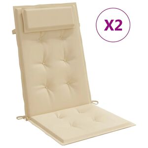 vidaXL stolehynder m. h&oslash;j ryg 2 stk. oxfordstof beige