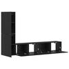 vidaXL V&aelig;g TV Skab V&aelig;gmonteret 2 pcs Sort eg Konstrueret tr&aelig;