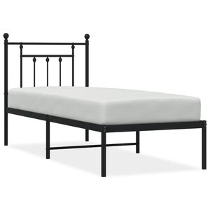 vidaXL sengeramme med sengegavl 75x190 cm metal sort