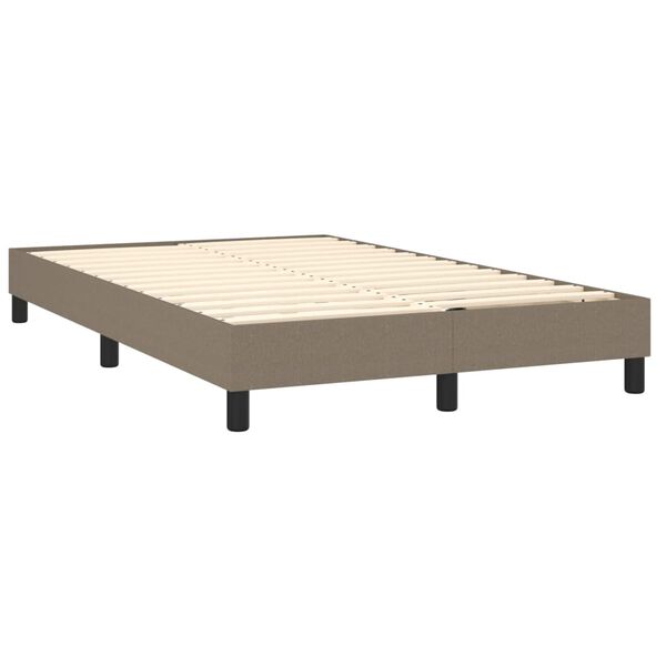 vidaXL Boxspring sengeramme Taupe 120x200 cm Stof