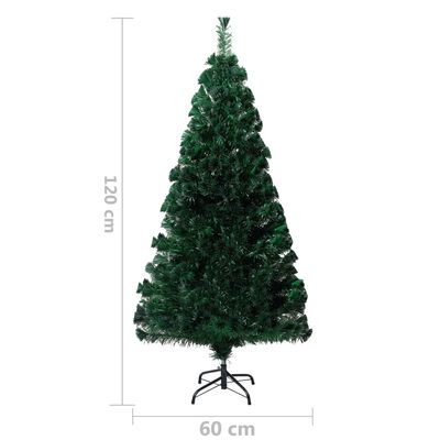 vidaXL kunstigt juletræ med juletræsfod 120 cm fiberoptik