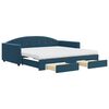 vidaXL daybed med udtr&aelig;k og skuffer 100x200 cm velour bl&aring;