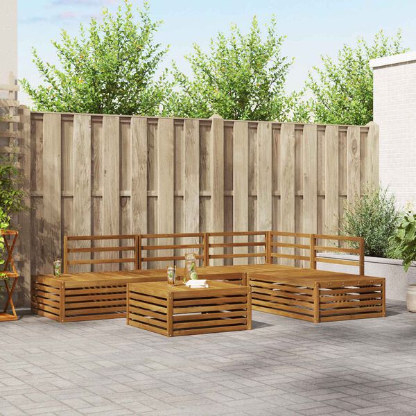 vidaXL Udend&oslash;rs sofagruppe 5 Stk Naturfarvet Massivt Akacietr&aelig;