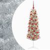 vidaXL Kunstigt slankt juletr&aelig; med julekugle 150 cm 150 LED'er