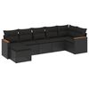 vidaXL sofas&aelig;t til haven 7 dele med hynder polyrattan sort