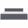 vidaXL Seng med opbevaring og LED med LED M&oslash;rkegr&aring; 200 x 200 cm Fl&oslash;jl