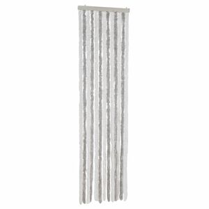 vidaXL flueforh&aelig;ng 56x185 cm chenille lysegr&aring; og hvid