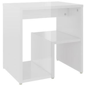 vidaXL sengeskab 40x30x40 cm konstrueret tr&aelig; hvid h&oslash;jglans
