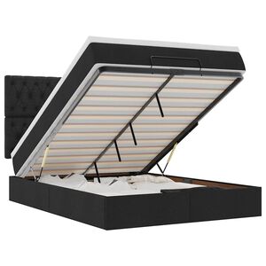 vidaXL osmannisk sengeramme med madras 140x190 cm stof sort