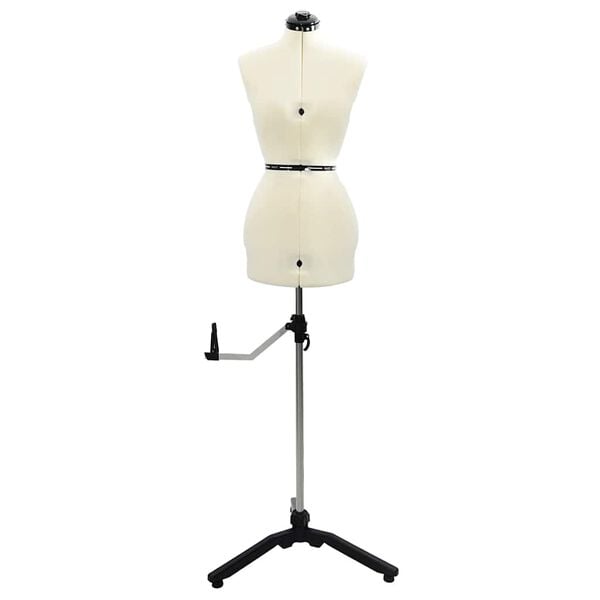 vidaXL Justérbar kjoleform til kvinder Creme s Fløjl