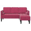 vidaXL Sofa S&aelig;t med pude Vinr&oslash;d 173 x 131 x 67 cm Polyester