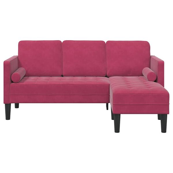 vidaXL Sofa S&aelig;t med pude Vinr&oslash;d 173 x 131 x 67 cm Polyester