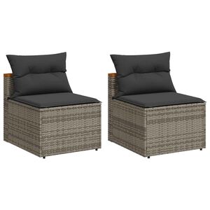 vidaXL sofamoduler til haven 2 stk. med hynder polyrattan gr&aring;