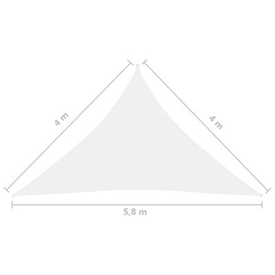 vidaXL solsejl 4x4x5,8 m oxfordstof trekantet hvid