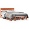 vidaXL sengeramme uden madras 150x200 cm massivt fyrretr&aelig; gyldenbrun