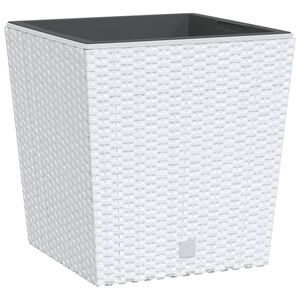 vidaXL plantekrukke 21/32 l udtagelig indsats PP rattanlook hvid