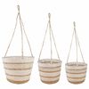 vidaXL 3 stk. Naturlig, hvid og beige &Oslash;26 x 19 cm 100% S&oslash;gr&aelig;s