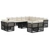 vidaXL Havesofa S&aelig;t 14 stk. Sort polyrattan