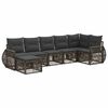 vidaXL Havesofa S&aelig;t 7 stk. Gr&aring; og M&oslash;rkegr&aring; polyrattan
