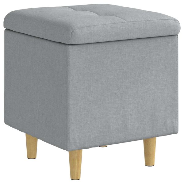 vidaXL Ottoman med Opbevaring med pude Lysegr&aring; 40 x 40 x 45 cm Stof