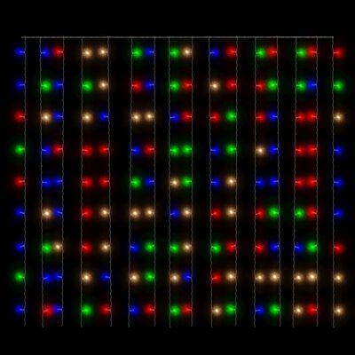 vidaXL lysgardin 3x3 m 300 LED'er 8 funktioner flerfarvet