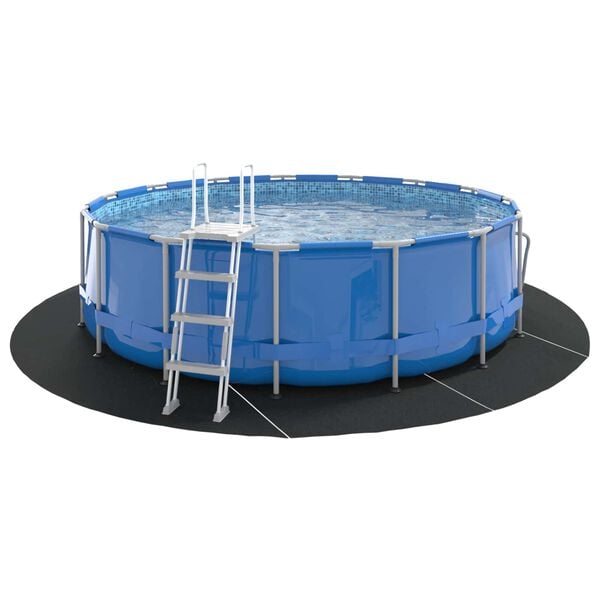 vidaXL Pool Bundark Sort &Oslash; 458 cm Non-woven stof