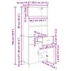 vidaXL Highboard Artisan Egetr&aelig; 69,5 x 34 x 180 cm Konstrueret tr&aelig;