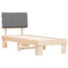 vidaXL Sengestel med Polstret Hovedgavl Lysegr&aring; 80 x 200 cm