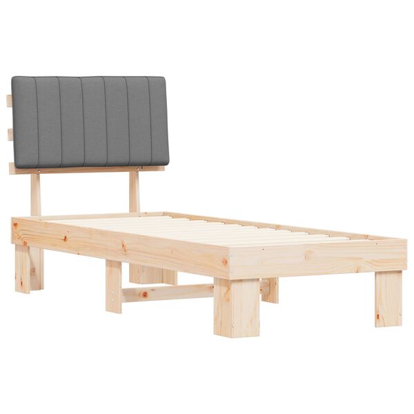 vidaXL Sengestel med Polstret Hovedgavl Lysegr&aring; 80 x 200 cm