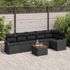 vidaXL Havesofa S&aelig;t med pude 7 pcs Sort polyrattan