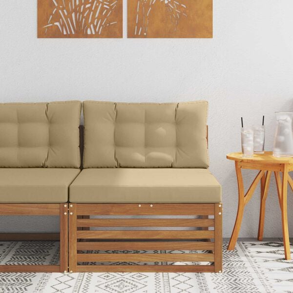 vidaXL Udend&oslash;rs Midtersofa Massivt Akacietr&aelig; Naturfarvet