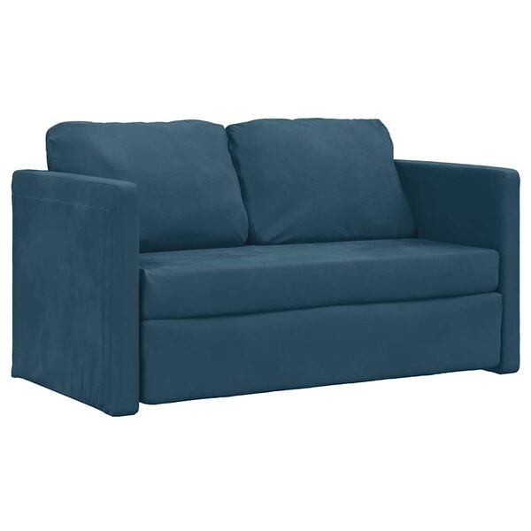 vidaXL 2-i-1 sovesofa 122x204x55 cm velour bl&aring;