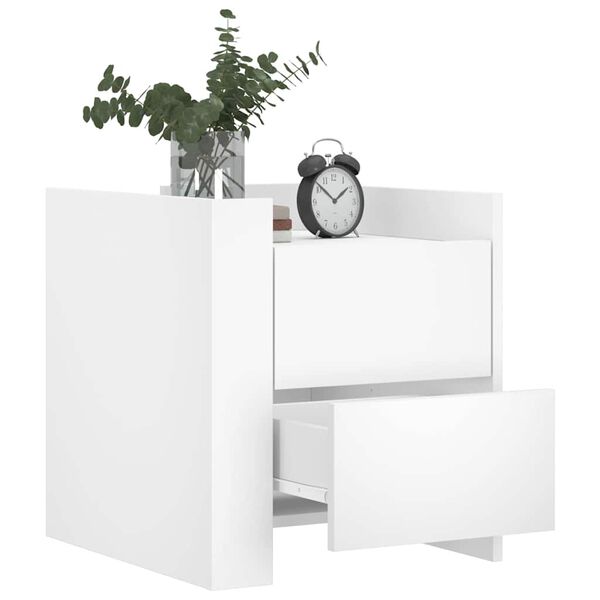 vidaXL sengebord 45x50x50 cm konstrueret træ hvid