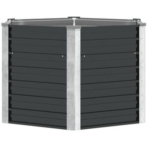 vidaXL h&aelig;vet plantekasse 129x129x77 cm galvaniseret st&aring;l antracitgr&aring;