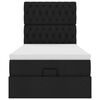 vidaXL ottoman seng med madras & LEDs 80x200 cm stof sort