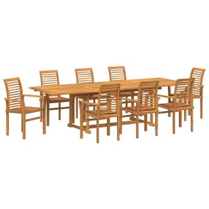 vidaXL Have Spisebordss&aelig;t 9 stk. 280 x 100 x 75 cm Massiv Teaktr&aelig;