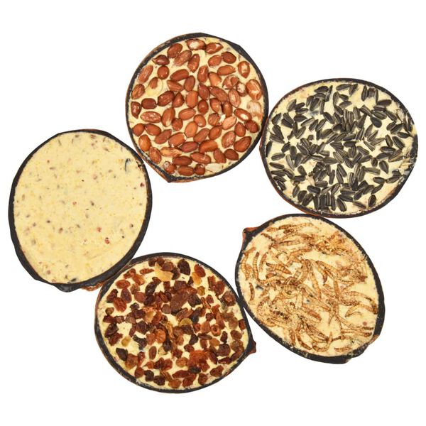 vidaXL fuglefoder 10 stk. fyldte halve kokosnødder 290 g