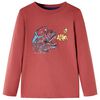 vidaXL Lang&aelig;rmet T-shirt til b&oslash;rn str. 116 m&oslash;rker&oslash;d