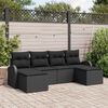 vidaXL Havesofa S&aelig;t med pude 6 pcs Sort Poly Rattan