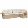 vidaXL sofas&aelig;t til haven 5 dele med hynder polyrattan beige