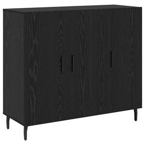 vidaXL Sideboard Sort eg 90 x 34 x 80 cm Konstrueret træ