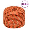 vidaXL tovv&aelig;rk til b&aring;d 12 mm 100 m polypropylen orange
