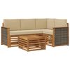 vidaXL Udend&oslash;rs sofagruppe 5 stk. Naturlig og Beige Polyester