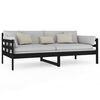 vidaXL daybed massivt fyrretræ sort 90x190 cm