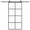 vidaXL skyded&oslash;r med hardwares&aelig;t 102,5x205 cm ESG glas sort