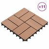 vidaXL Terrasse Flise 11 pcs Brun 30 x 30 cm WPC
