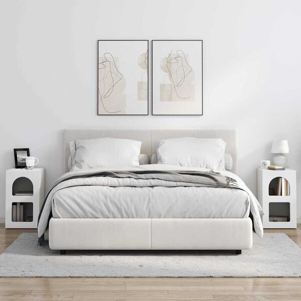 vidaXL Sengebord 2 pcs Hvid 29,5 x 33,5 x 50 cm Konstrueret tr&aelig;