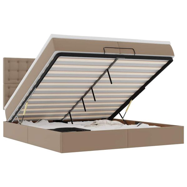 vidaXL osmannisk sengeramme med madrasser 200x200cm kunstl&aelig;der