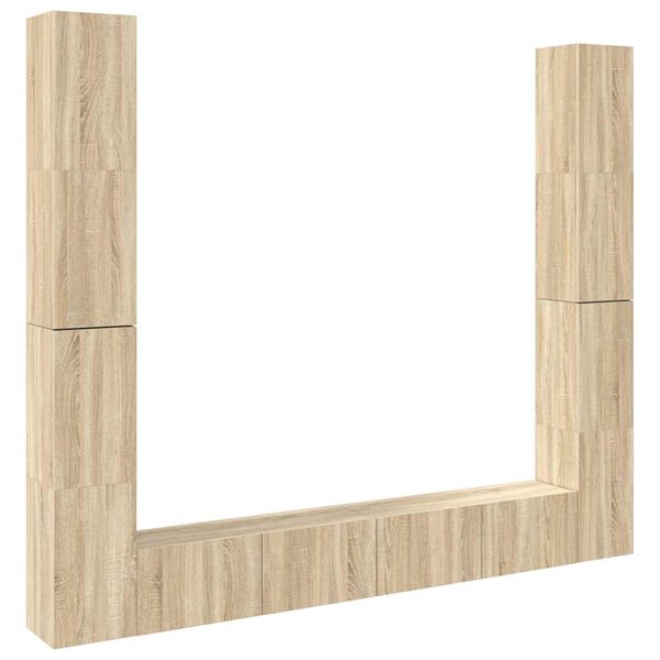 vidaXL tv-skabssæt 6 dele konstrueret træ sonoma-eg